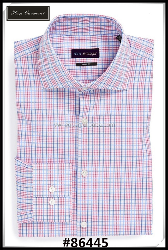 uniqeピンクチェック柄のデザイン男性用タキシードシャツ仕入れ・メーカー・工場