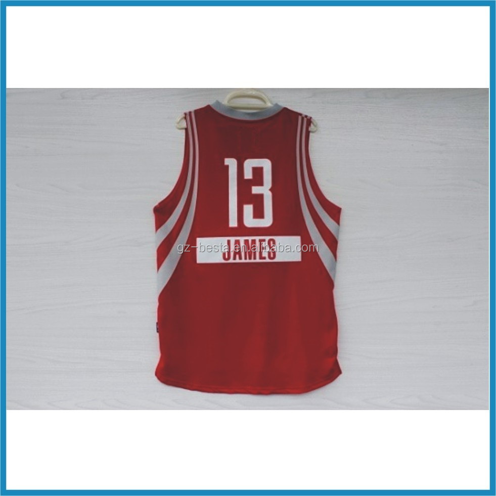 安い卸売刺繍レブロンジェームズ＃23赤バスケットボールジャージバスケットボールシャツ仕入れ・メーカー・工場