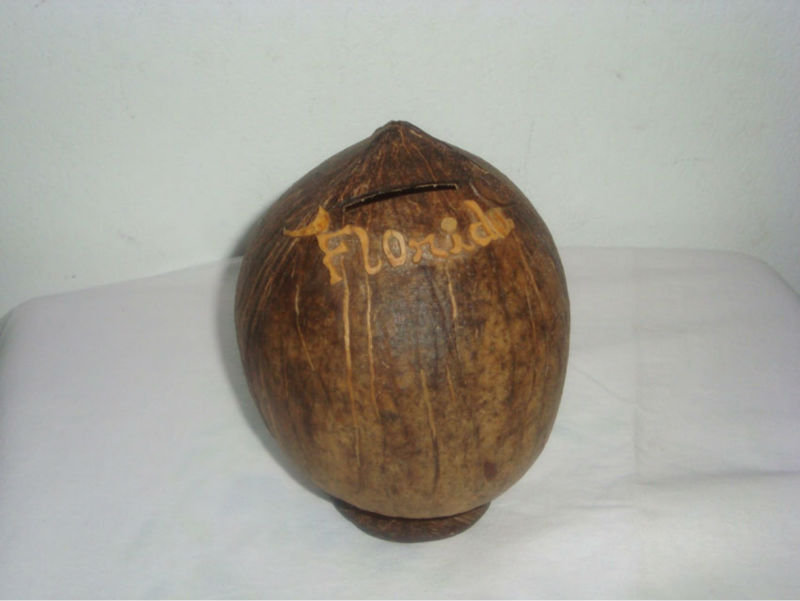 Hand Made Unique Decorative Coconut Shell Kids Souvenir Coin Savings Bank For Home Use,Gift And