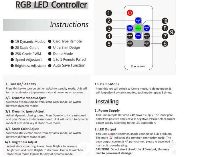 ミニrfワイヤレスled用リモートコントローラrgb5050/352810キーledライトストリップ問屋・仕入れ・卸・卸売り