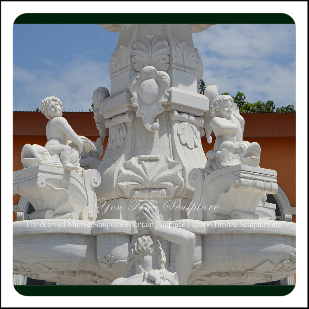 天然大理石のライオン像装飾の庭の噴水問屋・仕入れ・卸・卸売り