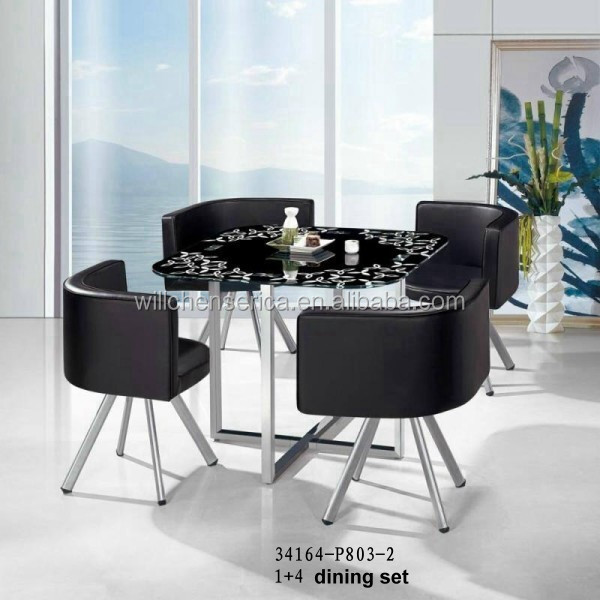 Nuevo diseño 34164 p803 6 1 4/1 6 pu/juego de comedor de ... Vidrio comedor diseño