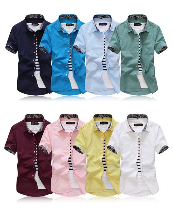 2014年ファッションメンズコットンシャツ、 メンズ半袖シャツ問屋・仕入れ・卸・卸売り