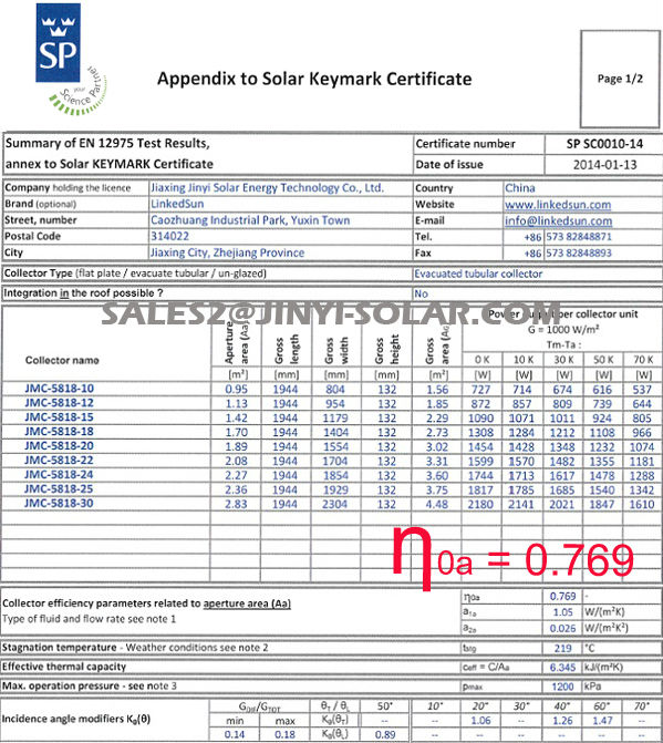 太陽keymarken1297530管ヒートパイプ真空ソーラーコレクタ中国タップ用のお湯や床部屋の暖房、 ラジエータ問屋・仕入れ・卸・卸売り