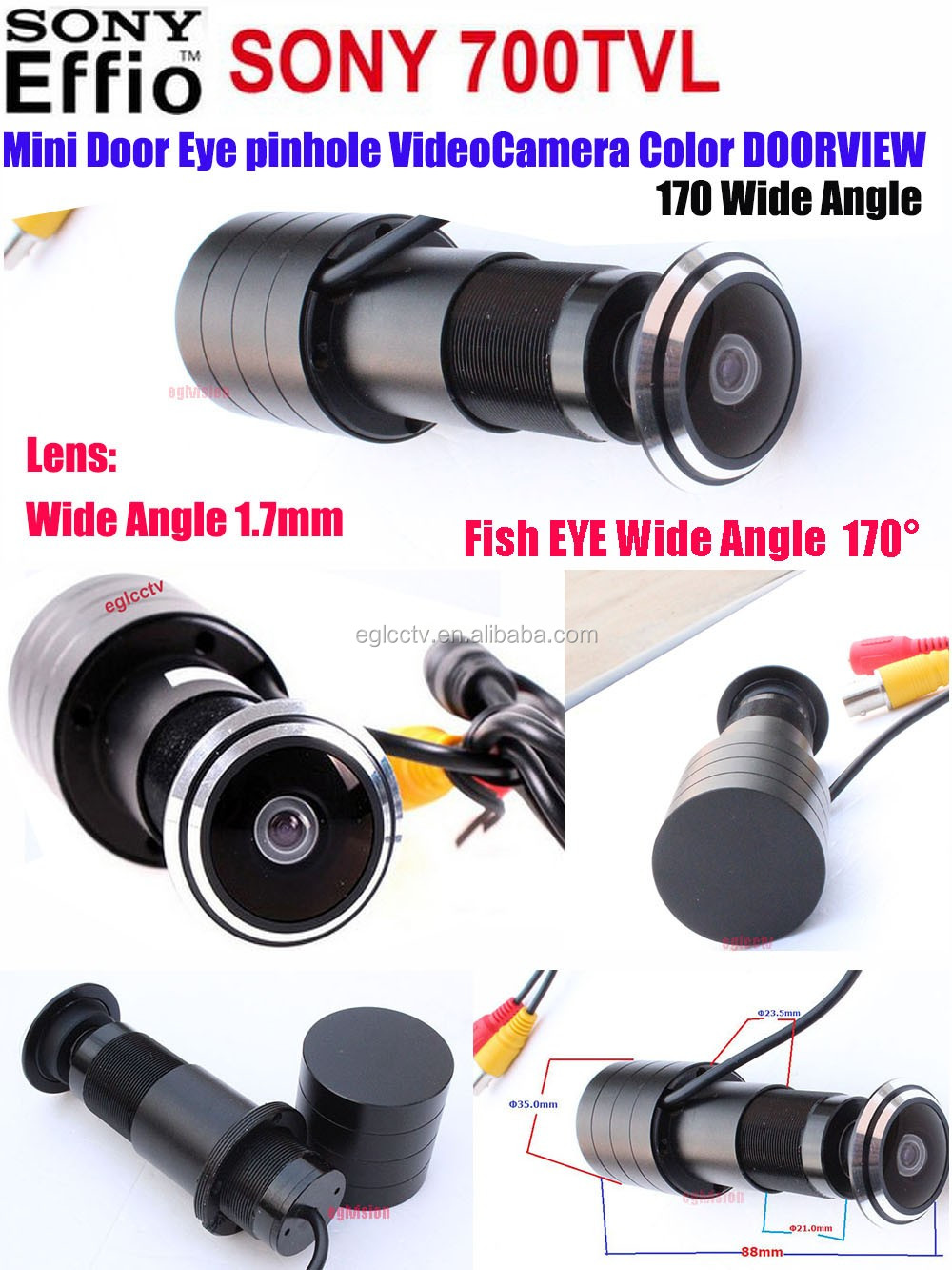 Cheap Sony Effio 700 Tvl Security Wired Front Door Viewer Hole