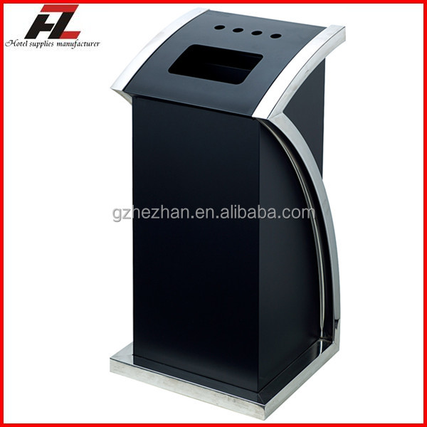 hot sale round metal litter bin with gridding removable ashtray