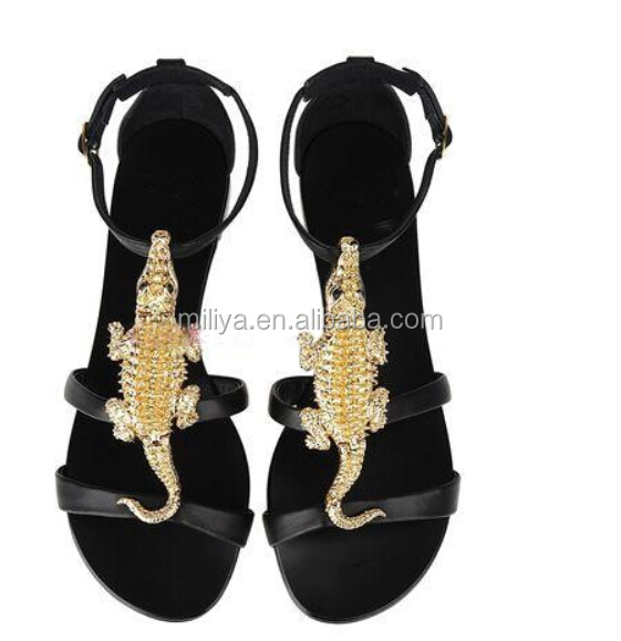 最高品質の女性フラットサンダルgold/銀の金属のサンダル女性のサンダルアウトカット仕入れ・メーカー・工場