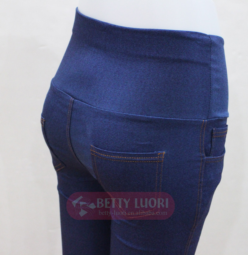 女性ハイウエストスリムスキニーデニムのジーンズのズボンのボタン付き長い鉛筆のズボンのズボン仕入れ・メーカー・工場