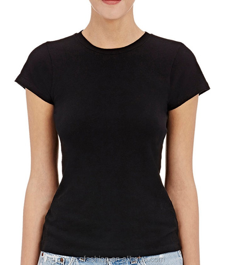 Source women good quality plain blank fitted t-shirt on m.