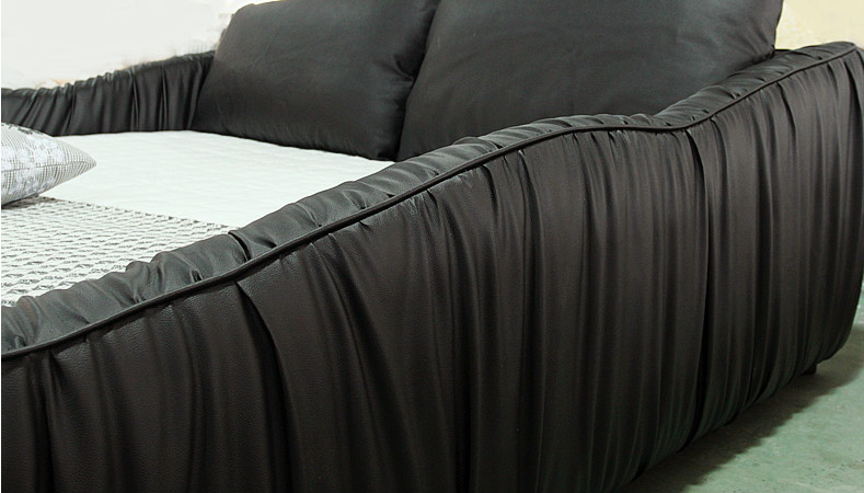 モダンなスタイルのブラックキングサイズの革のベッド仕入れ・メーカー・工場