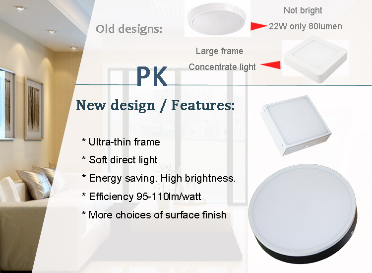 Zuodengラウンドledシーリングライトce rohs ledライトモーションセンサー調光対応表面実装ラウンドフラットledシーリングライト仕入れ・メーカー・工場