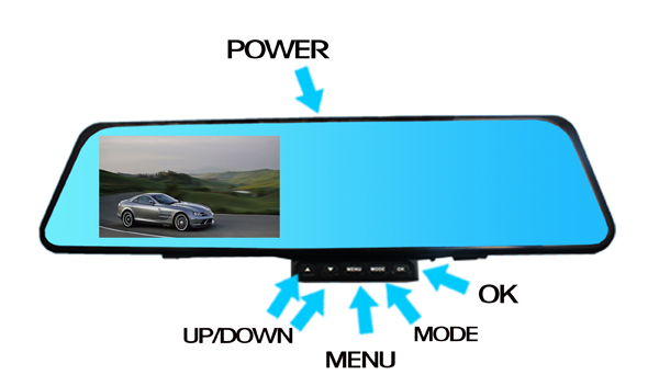 4.3インチ720pのgps車dvrバックミラーカメラを逆にすると問屋・仕入れ・卸・卸売り
