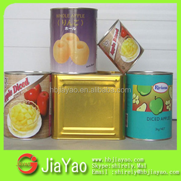 half sliced diced canned apple in syrup