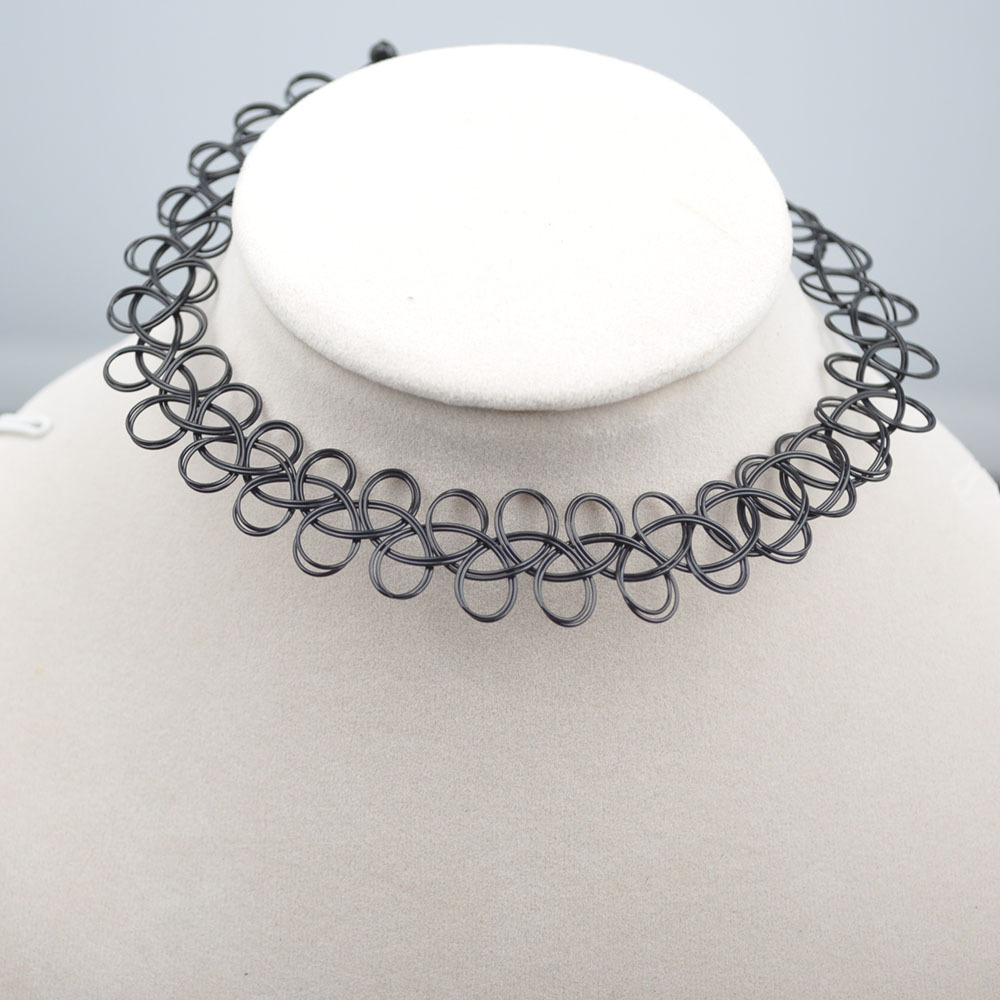 black simple Elastic Rope Necklace plastic tattoo choker necklace on m.alibaba.com