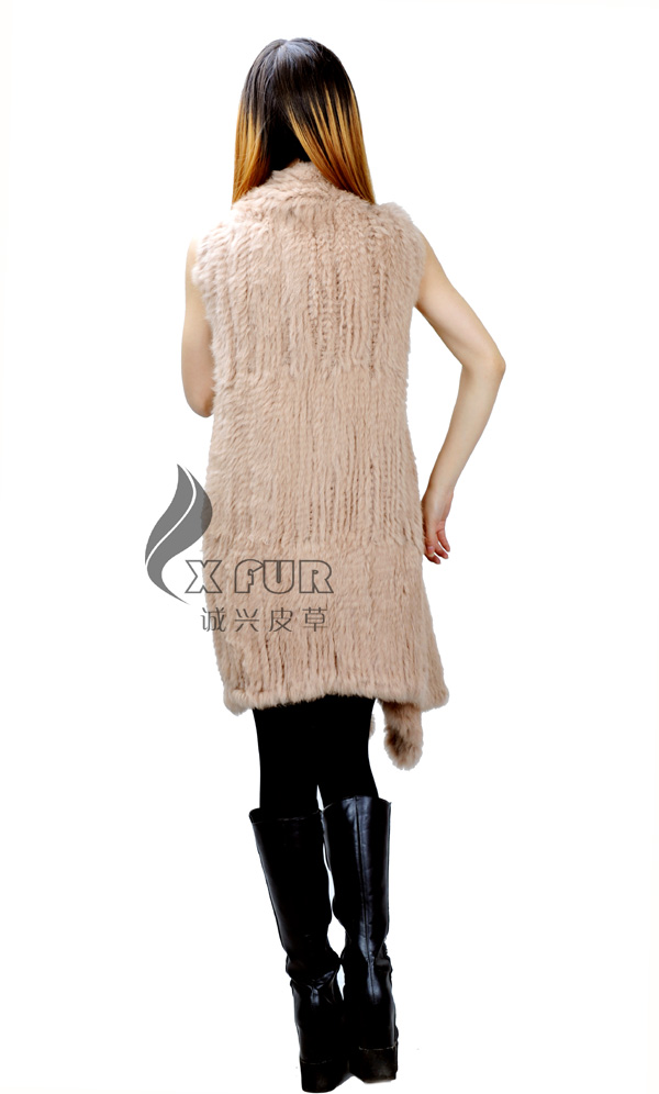 新しいファッションcx-g-b-161handknitted長い女性のウサギの毛皮のベスト問屋・仕入れ・卸・卸売り