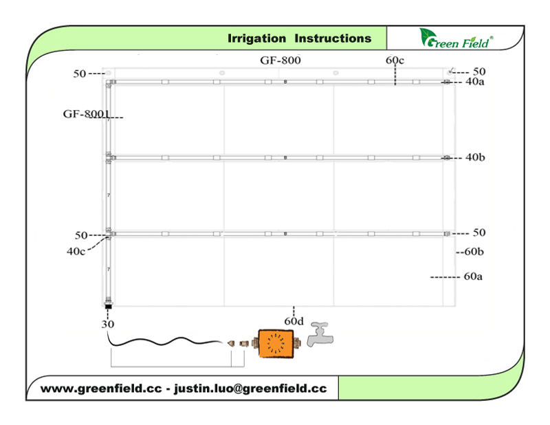 緑のフィールド点滴灌漑システムのための緑色の縦壁仕入れ・メーカー・工場