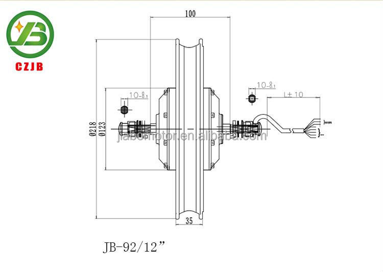 JIABO JB-92/12'' 36 Volt 300w DC Electric One Wheel Motor