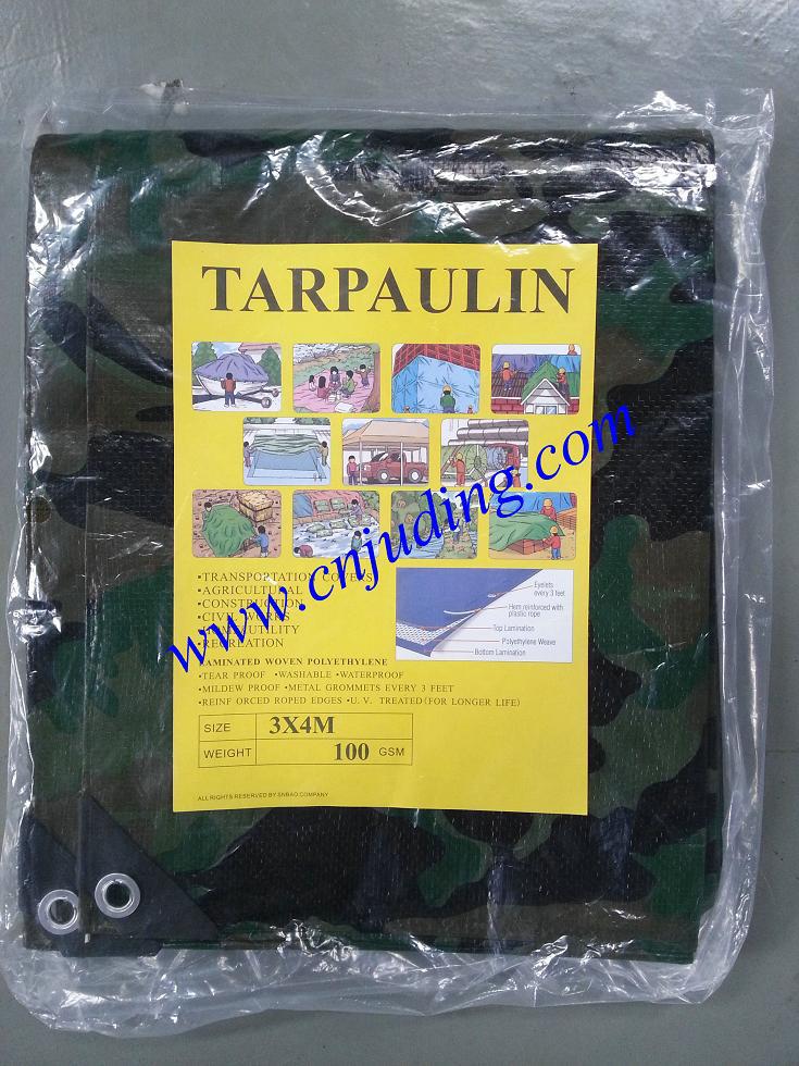 pe camo tarpaulin for cover