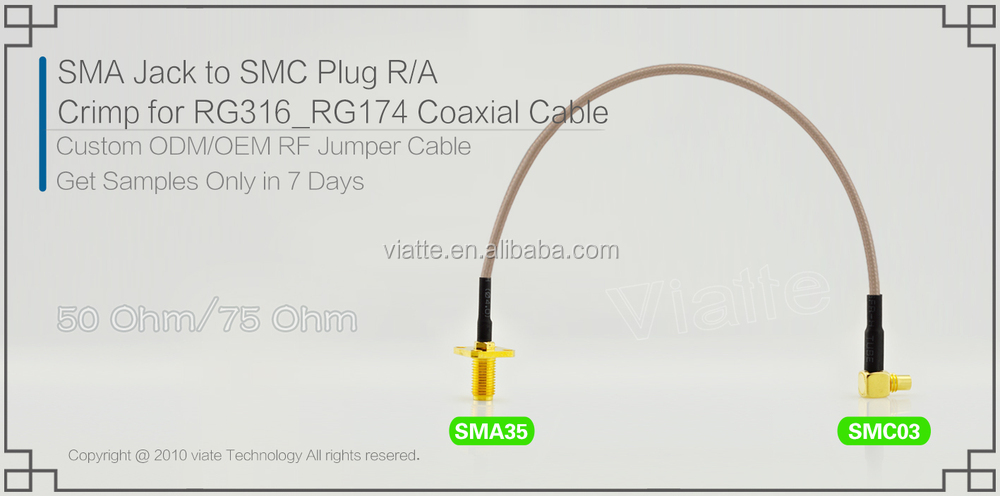 Smaジャック/femalesmcにプラグ/maler/に圧着力をrg316_rg174用同軸ケーブルのコネクター仕入れ・メーカー・工場