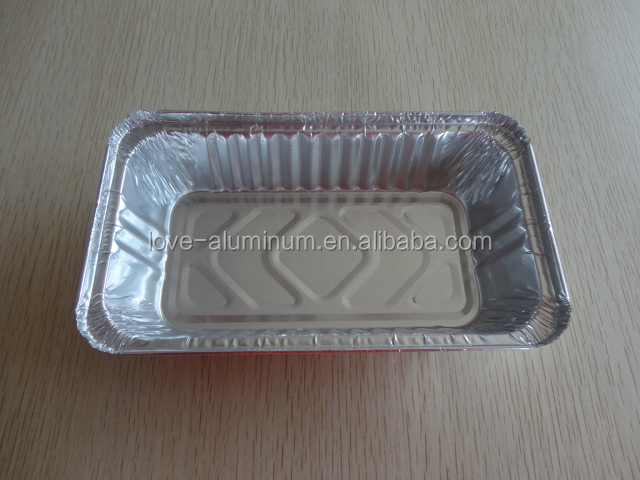 disposable rectangle aluminum foil serving trays with alu card