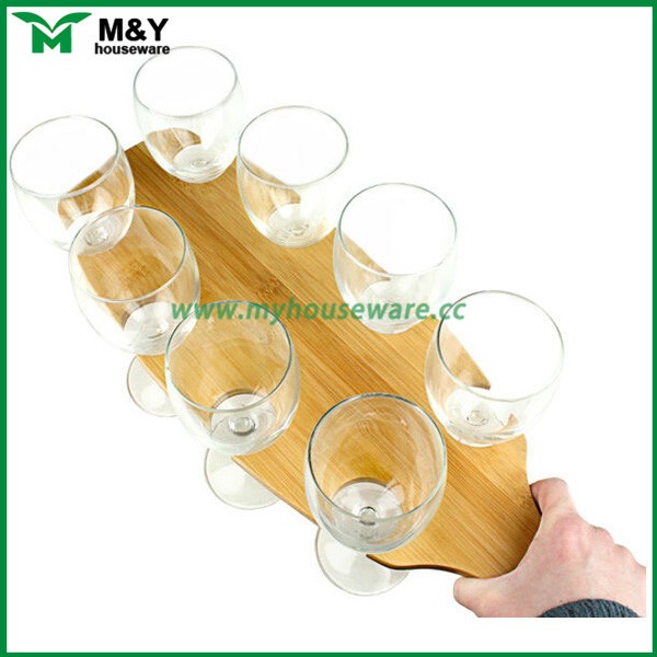 Bamboo Wood Longboard Serving Tray Beer Tasting Flight For
