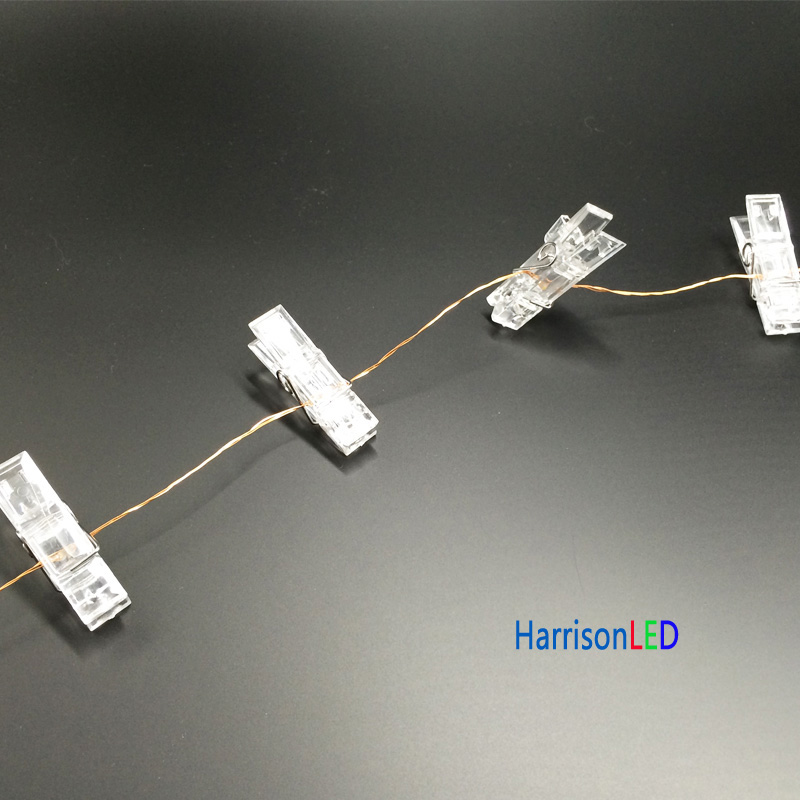 Wholesale 10m 100led warm white 20 transparent clip hanging photo pictures wall decorative ...