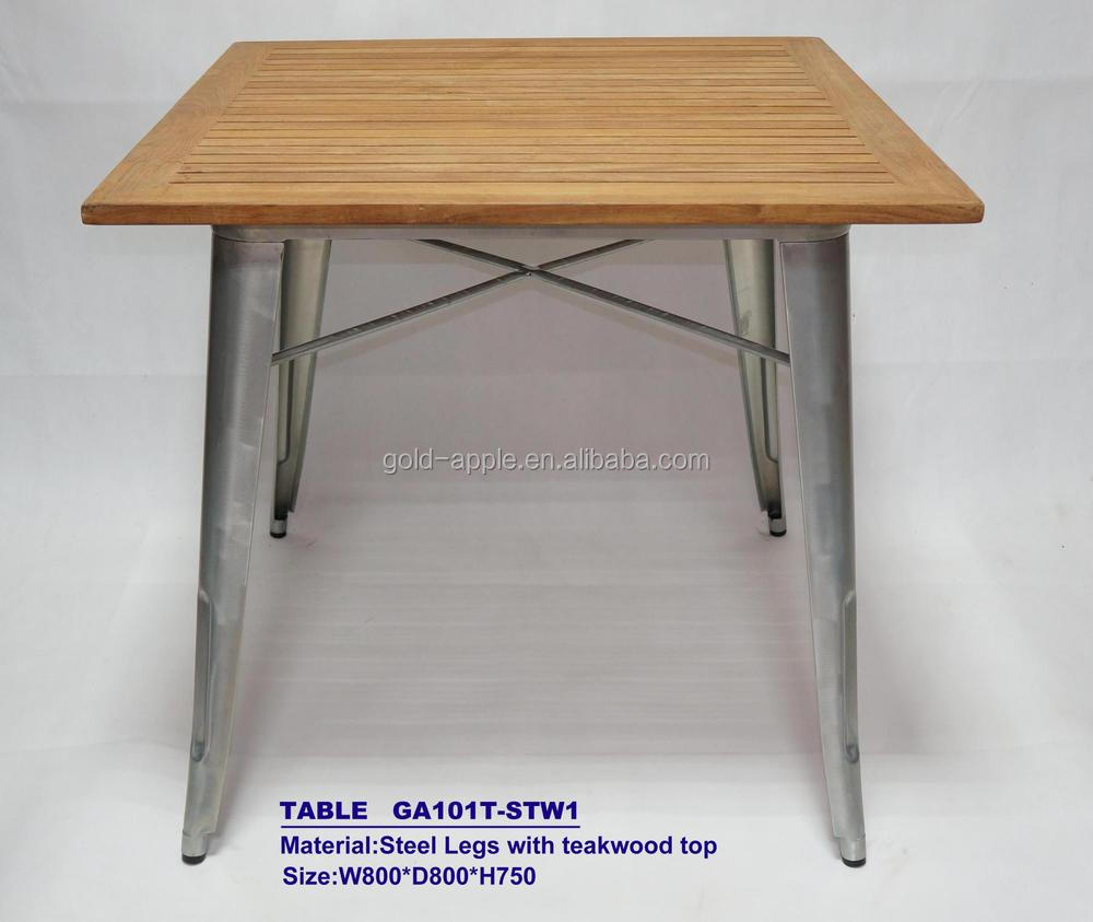 灰の木の上部とスチールフレーム、 正方形のテーブルレストランga101t-stw2貿易のための保証仕入れ・メーカー・工場