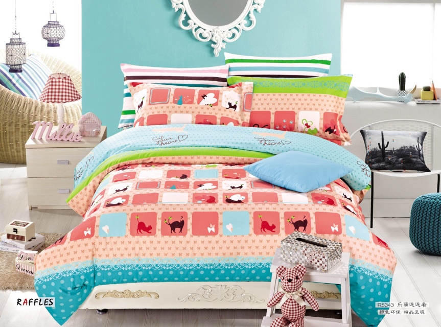 キッズスタイル寝具は綿100％4個羽毛布団カバーシーツ枕カバー仕入れ・メーカー・工場