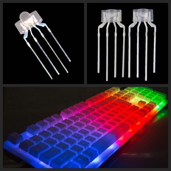 Through hole 3mm rgb nipple led diodes 4pin tricolor dip led for keyboard lighting, View 3mm