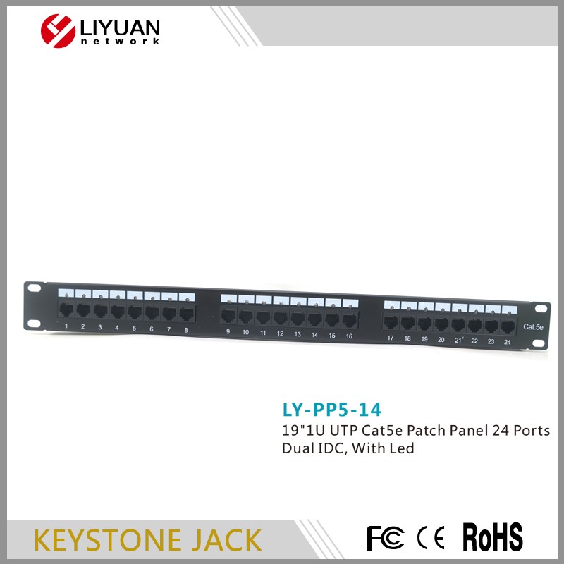 LY-PP5-14 led ライト cat5e パッチ パネル ネットワーク 、 24 ポート cat6 パッチ パネル仕入れ・メーカー・工場