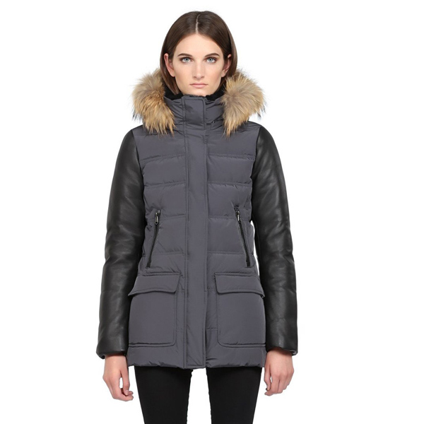 Oem 2016高品質の毛皮ダウンコートポリエステルカスタム安い女性冬コート仕入れ・メーカー・工場