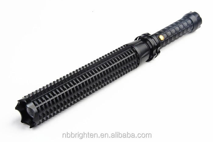 スーパー明るい 3 ワット led cree警察セキュリティ懐中電灯武器、 充電式多機能自己防衛バトン警察懐中電灯仕入れ・メーカー・工場