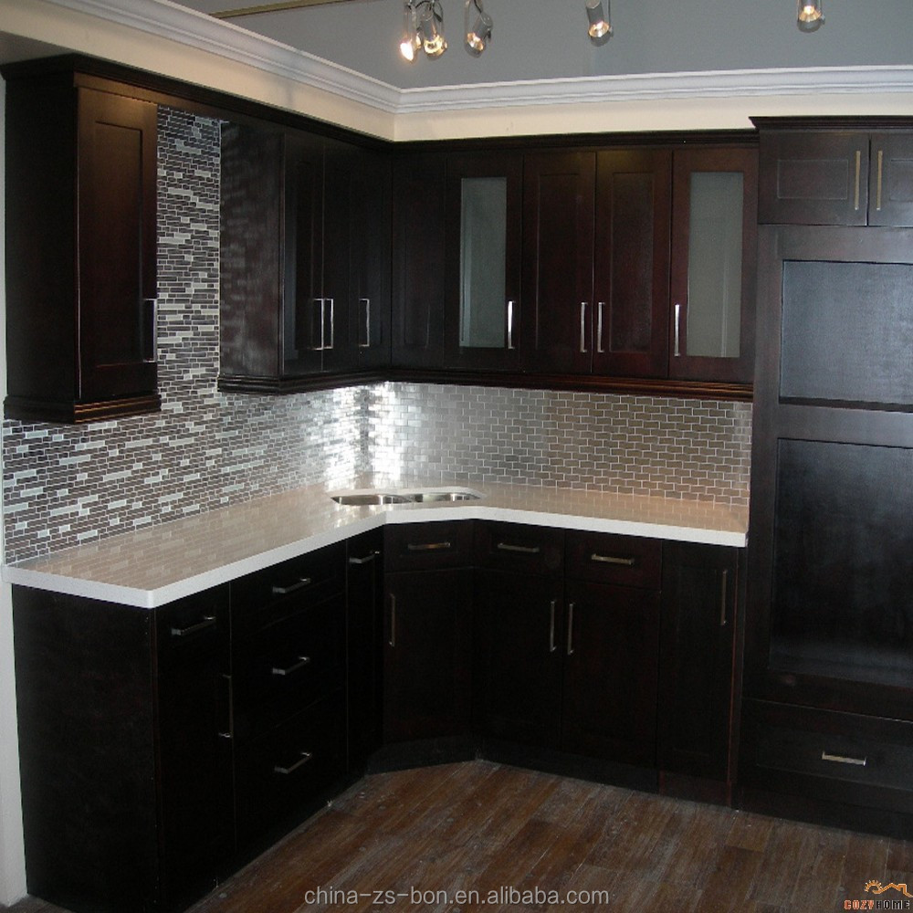 Espresso Shaker Wood Kitchen Cabinet  Buy Kitchen Cabinet 