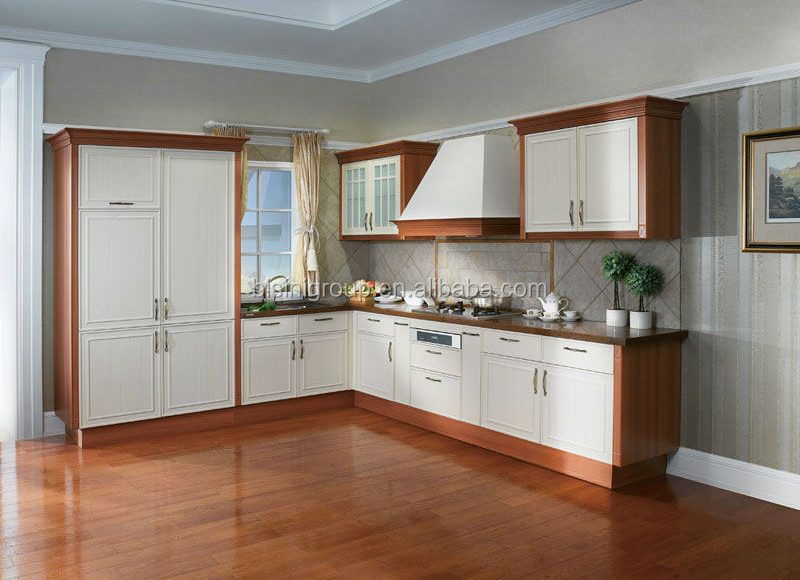 Estilo europeo gabinete de cocina diseños simples, acabados de pvc ...