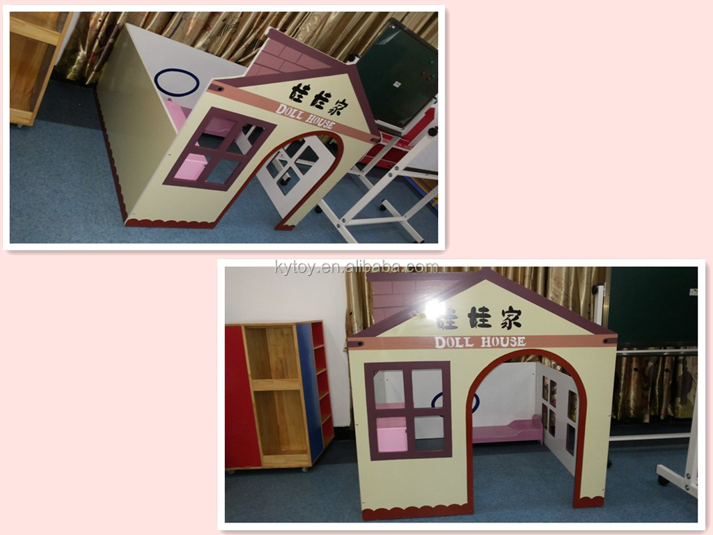2014年エコ- にやさしい子供の木製のプレイハウス/ky-40005人形の家仕入れ・メーカー・工場