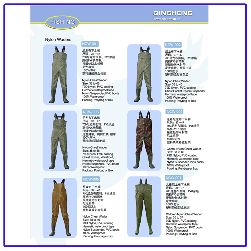 high quality 100% waterproof chest wader fishing nylon camo chest fishing waders