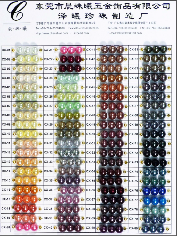 Glass color chart