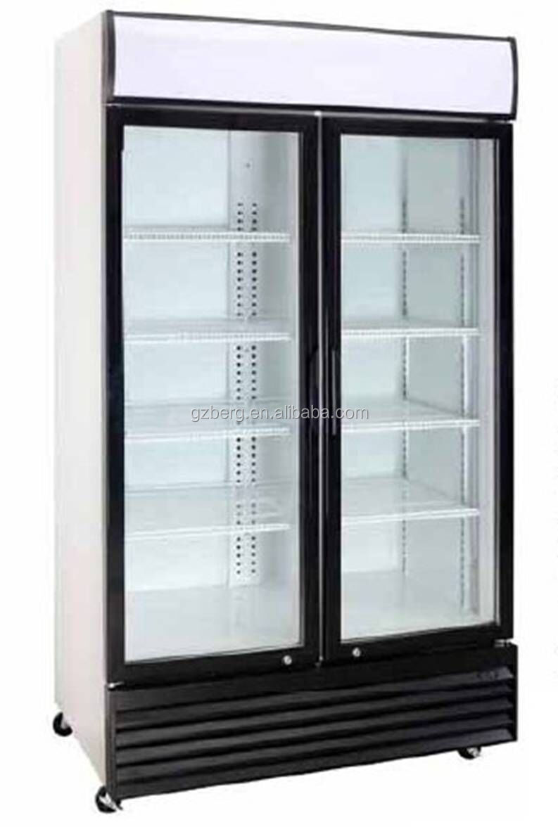 commercial fan cooling display refrigerator 1500L three hinge door beverage display refrigerator