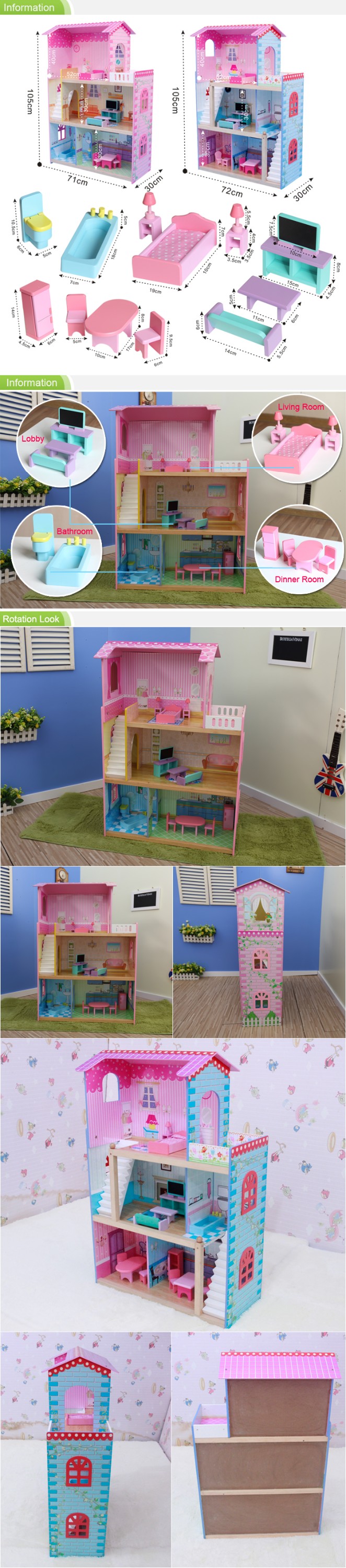 Td004 stilvolle miniatur puppenhaus möbel für kleine mädchen ...