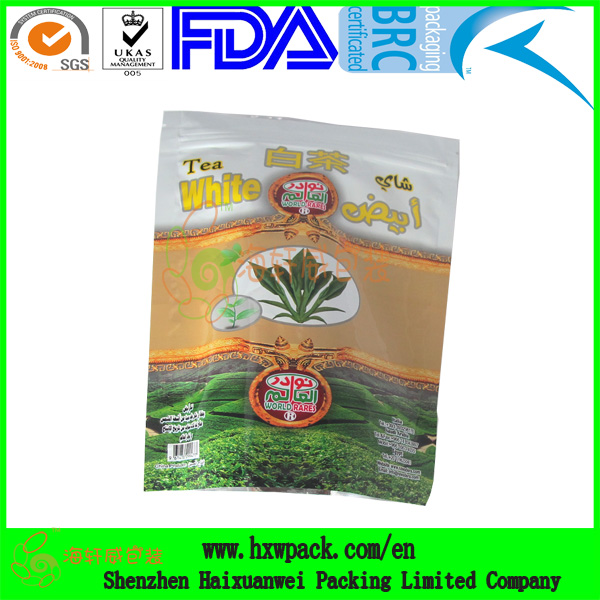 aluminum foil stand up tea bag packing