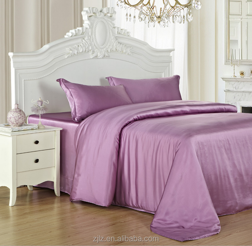 100 Mulberry Silk Fabric Bedding Silk Duvet Cover Purple Color