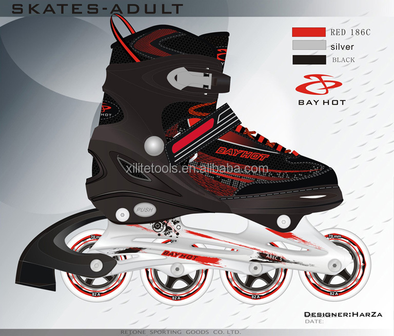 調整可能なローラースケートpuの車輪、 カラフルなインラインスケート仕入れ・メーカー・工場