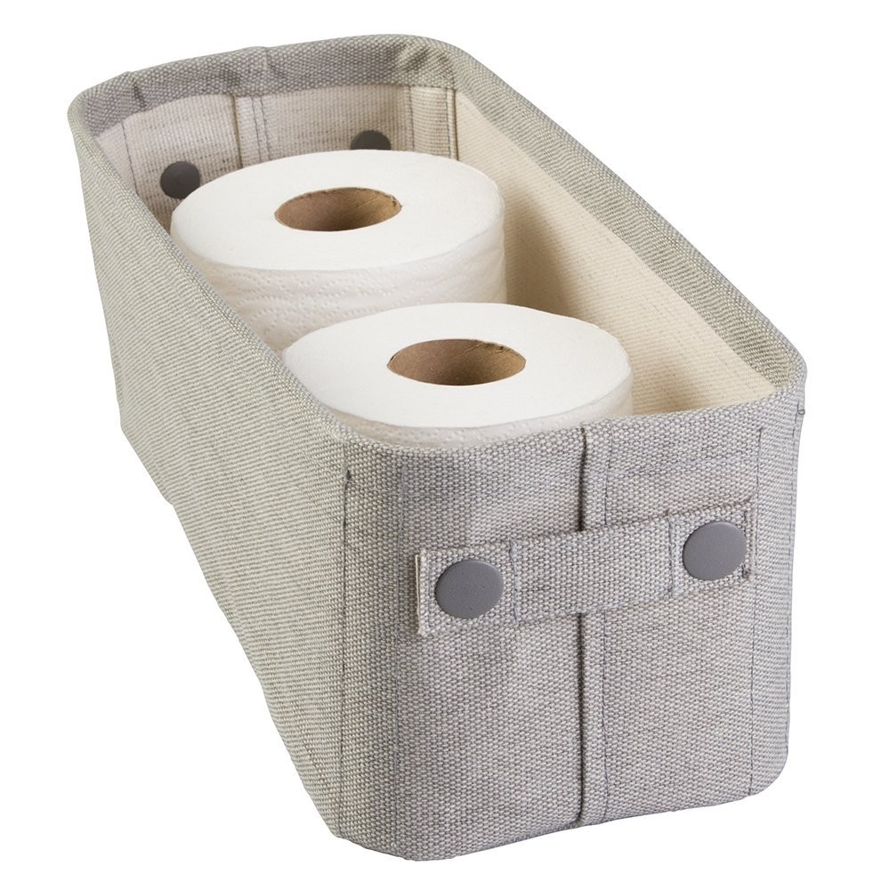 Cotton Fabric Bathroom Storage Bin for Magazines, Toilet Paper, Bath
