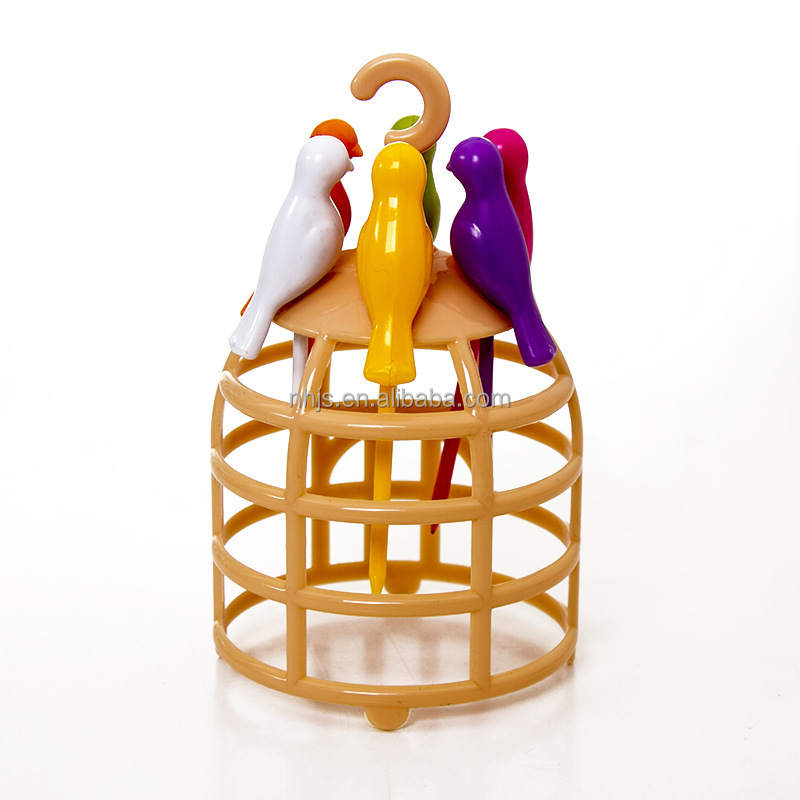 プラスチック製の素敵なバーディフルーツフォーク鳥かごと昇進のための形状仕入れ・メーカー・工場