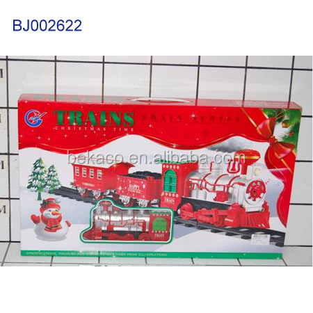 最高のクリスマス子供のスロットへの本赤い電車面白いプラスチック喫煙電車問屋・仕入れ・卸・卸売り