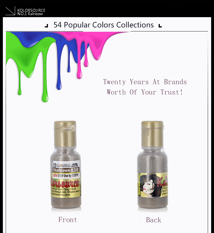 Kolorsource中性カラー化粧品アートメイク顔料用タトゥー眉 問屋・仕入れ・卸・卸売り