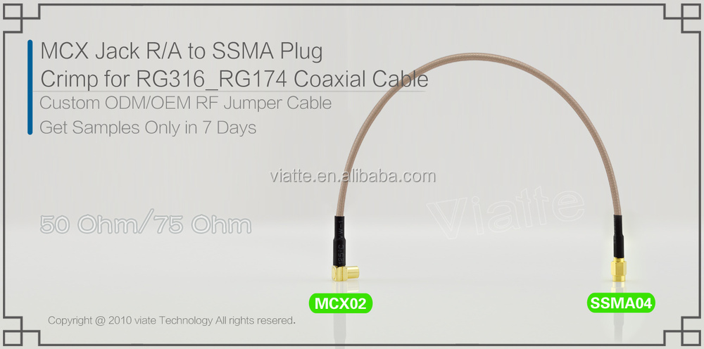 Mcx男性と女性用のケーブルコネクタrg6/rg174/rg316仕入れ・メーカー・工場