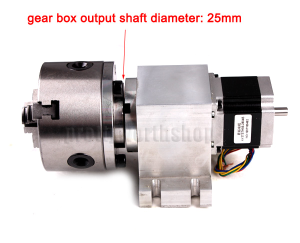 Cncのルータ回転軸、 第4軸、 100mm3爪付きチャック旋盤用ギヤボックス1700/フライス盤仕入れ・メーカー・工場