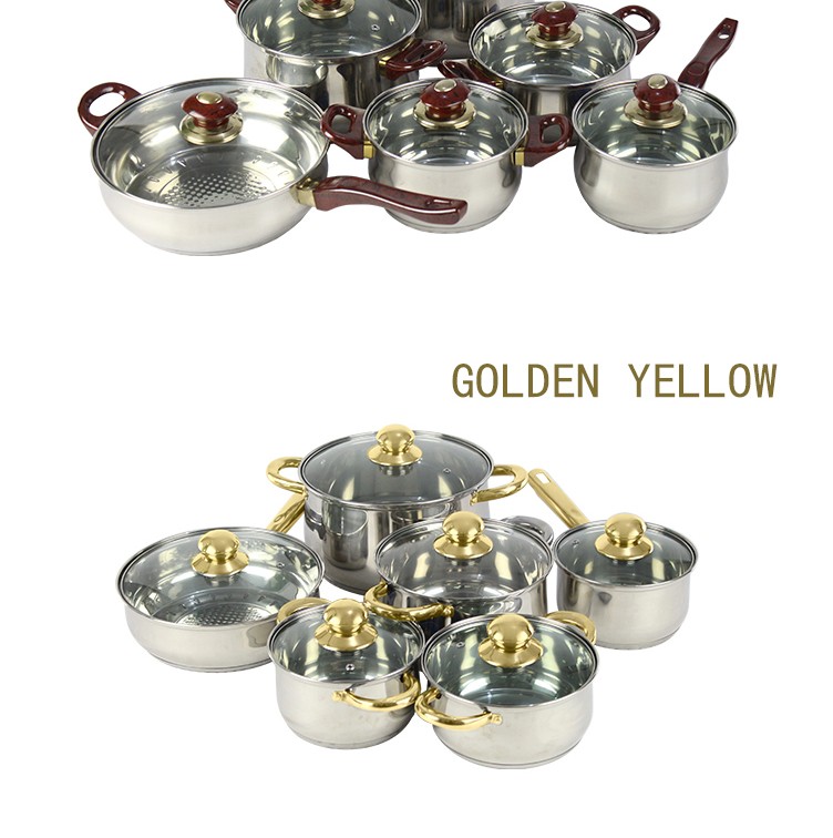 Ss201 Induction Cheap Price Cooking Pot Wholesale Stainless Steel 12 Pcs Cookware Set Buy 12