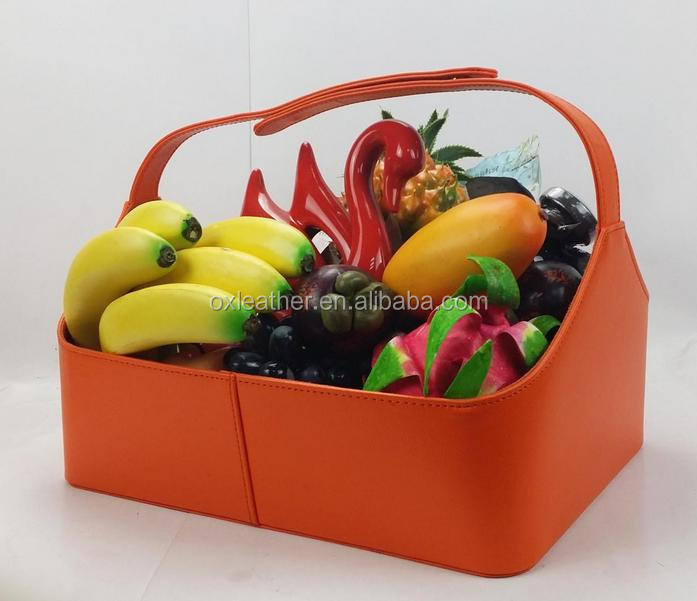 colors classic imitation short style leather gift baskets hand